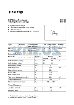 Q62702-F622 datasheet - PNP Silicon Transistors (High breakdown voltage Low collector-emitter saturation voltage)