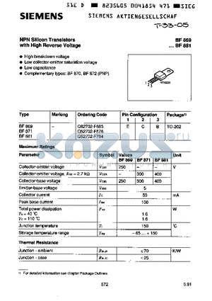 Q62702-F676 datasheet - NPN Silicon Transistors with High Reverse Voltage