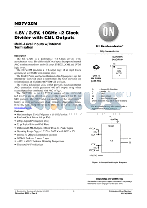 NB7V32MMNG datasheet - 1.8V / 2.5V, 10GHz 2 Clock Divider with CML Outputs