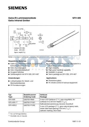 Q62702-P1002 datasheet - GaAs Infrared Emitter