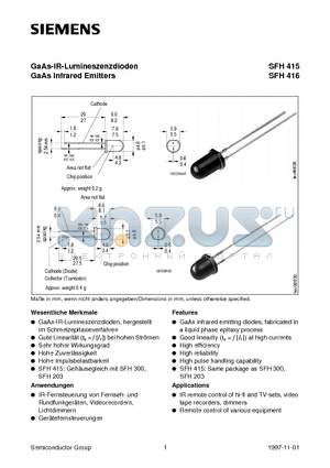 Q62702-P1136 datasheet - GaAs-IR-Lumineszenzdioden GaAs Infrared Emitters