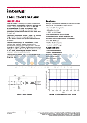 ISL2671286IBZ datasheet - 12-Bit, 20kSPS SAR ADC