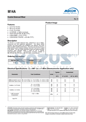 M14A datasheet - Double-Balanced Mixer