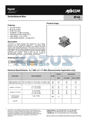 M14A_1 datasheet - Double-Balanced Mixer