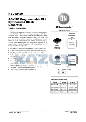 NBC12429FA datasheet - 3.3V/5V Programmable PLL Synthesized Clock Generator