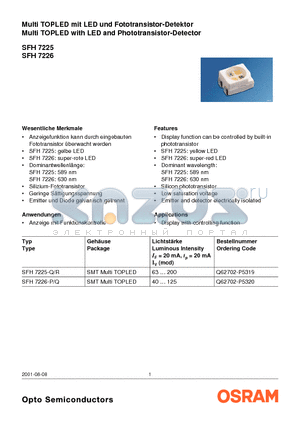 Q62702-P5319 datasheet - Multi TOPLED with LED and Phototransistor-Detector