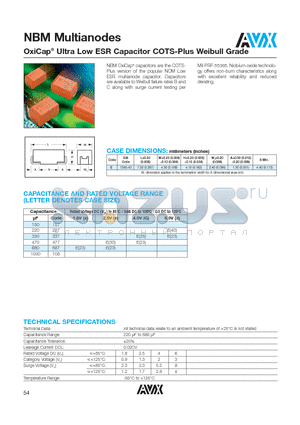 NBME687M001CSB07 datasheet - OxiCap^ Ultra Low ESR Capacitor COTS-Plus Weibull Grade