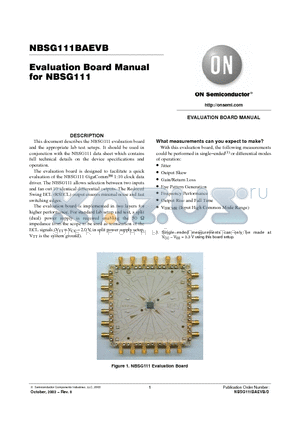 NBSG111BA datasheet - Evaluation Board Manual for NBSG111