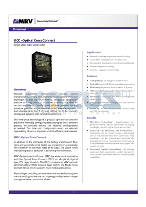 OCC-E-320-P datasheet - OCC - Optical Cross Connect