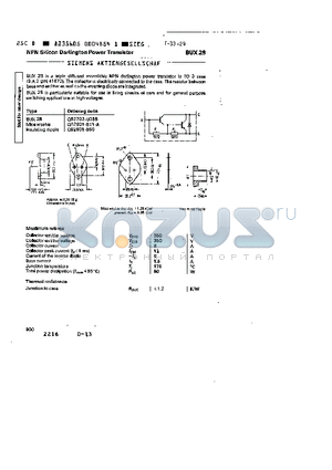 Q62702-U258 datasheet - npn silicon darlington power transistor