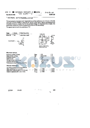 Q62702-Z1387 datasheet - control unit