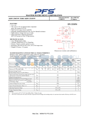 KBPC3501NW datasheet - l High forward surge current capability