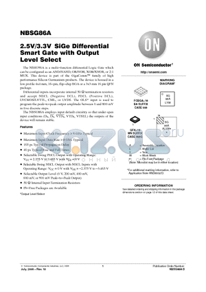 NBSG86ABA datasheet - 2.5V/3.3V SiGe Differential Smart Gate with Output Level Select