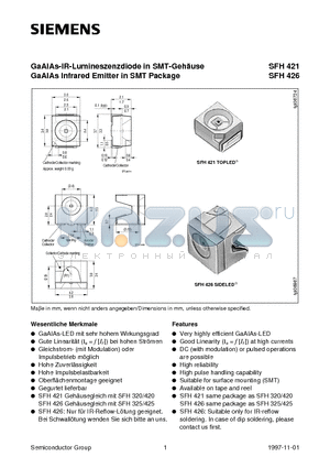 Q62703-P0331 datasheet - GaAlAs-IR-Lumineszenzdiode in SMT-Gehause GaAlAs Infrared Emitter in SMT Package