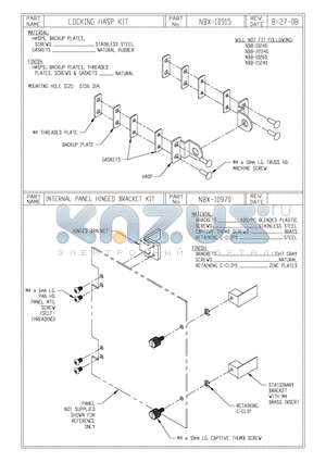 NBX-10915 datasheet - LOCKING HASP KIT, INTERNAL PANEL HINGED BRACKET KIT