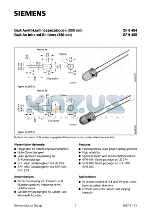 Q62703-Q1093 datasheet - GaAIAs-IR-Lumineszenzdioden 880 nm GaAIAs Infrared Emitters 880 nm