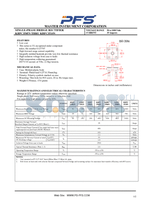 KBPC3504N datasheet - SINGLE-PHASE BRIDGE RECTIFIER