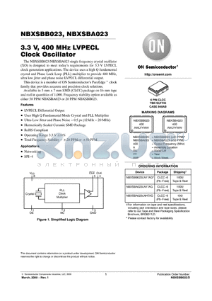 NBXSBA023 datasheet - Clock Oscillator