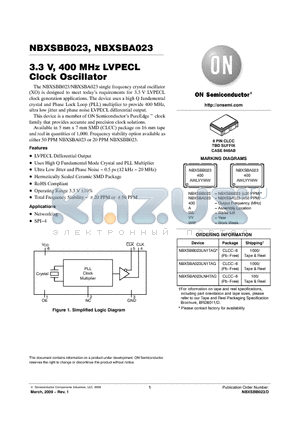 NBXSBA023LN1TAG datasheet - Clock Oscillator