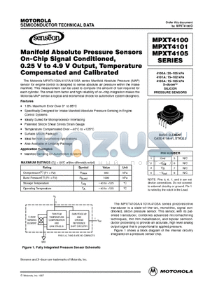 MPXT4101A7U datasheet - X-ducer SILICON PRESSURE SENSORS