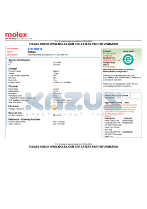 NC-2214 datasheet - Closed-End Insulated Splice for 14-22 AWG Wire