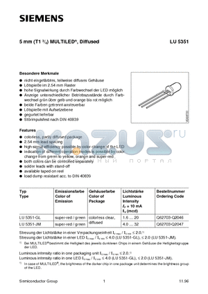 Q62703-Q2047 datasheet - 5 mm (T1 3/4) MULTILED , Diffused