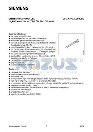 Q62703-Q2380 datasheet - Super Multi ARGUS LED High-Current, 3 mm T1 LED, Non Diffused