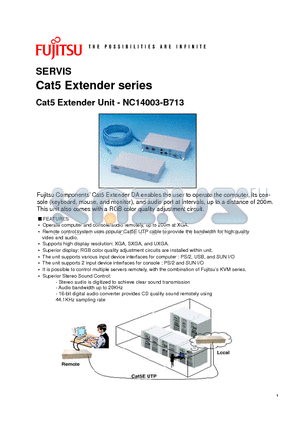 NC14000-B705 datasheet - Cat5 Extender Unit - NC14003-B713