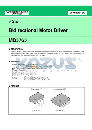 MB3763 datasheet - Bidirectional Motor Driver