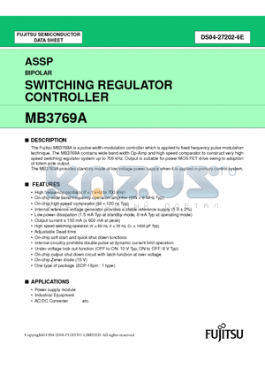 MB3769APF-E1 datasheet - SWITCHING REGULATOR CONTROLLER