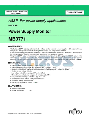 MB3771 datasheet - Power Supply Monitor