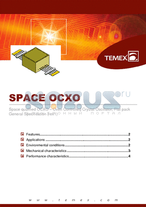 OCXO datasheet - Space qualified OCXO - Oven Controlled Crystal Oscillator, Flat pack General Specification (rev1)