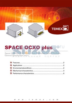 OCXOPLUS datasheet - Space Qualified OCXO Plus - Oven Controlled Crystal Oscillator, General Specification (rev1)