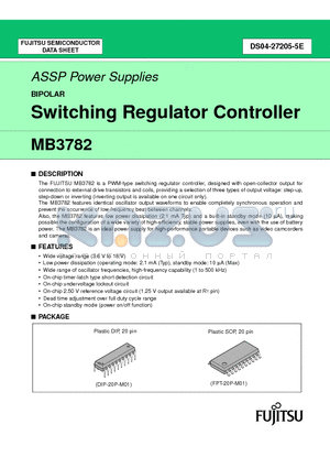 MB3782P datasheet - ASSP Power Supplies BIPOLAR Switching Regulator Controller