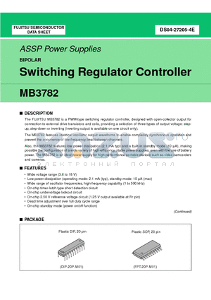 MB3782 datasheet - Switching Regulator Controller