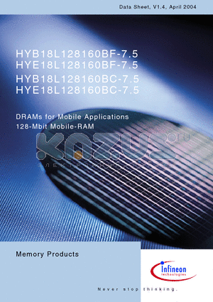 HYB18L128160BF-75 datasheet - DRAMs for Mobile Applications