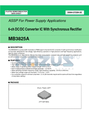 MB3825 datasheet - 6-ch DC/DC Converter IC With Synchronous Rectifier