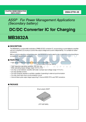 MB3832APFV datasheet - DC/DC Converter IC for Charging