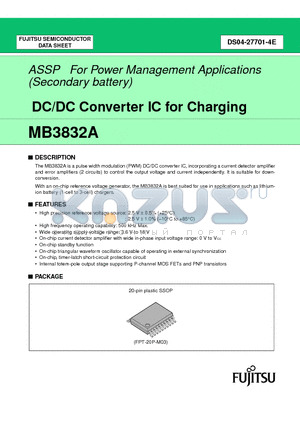 MB3832APFV datasheet - DC/DC Converter IC for Charging