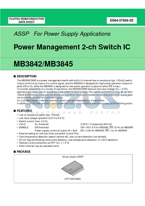 MB3842 datasheet - Power Management 2-ch Switch IC