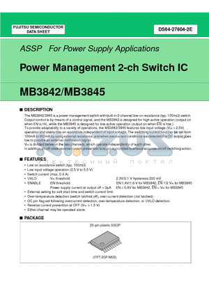 MB3845 datasheet - Power Management 2-ch Switch IC