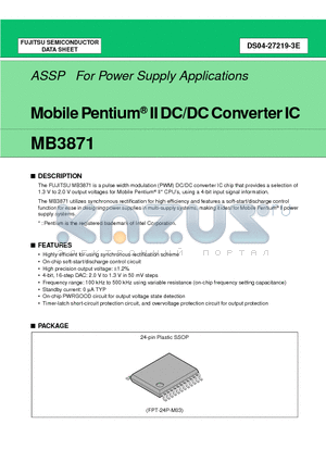 MB3871PFV-G-BND datasheet - Mobile Pentium II DC/DC Converter IC