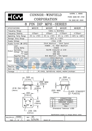 MH63R datasheet - 8 PIN DIP MPH-SERIES