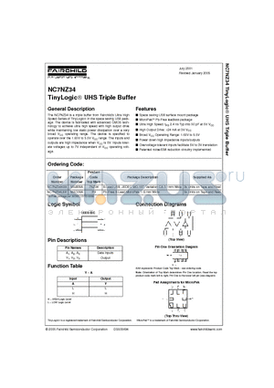 NC7NZ34K8X datasheet - TinyLogic UHS Triple Buffer