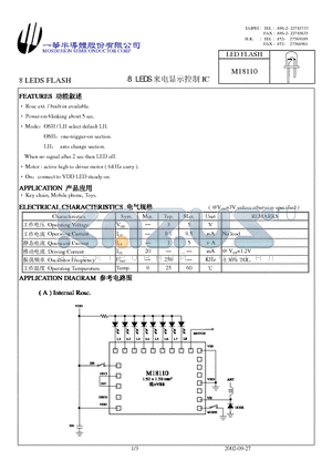 M18110 datasheet - 8 LEDS FLASH