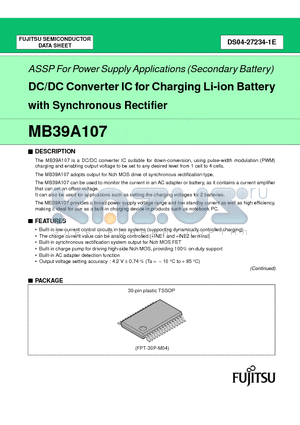 MB39A107 datasheet - DC/DC Converter IC for Charging Li-ion Battery with Synchronous Rectifier