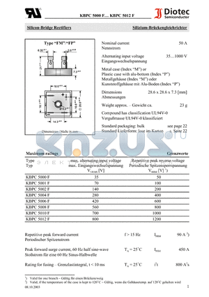 KBPC5004F datasheet - Silicon-Bridge Rectifiers