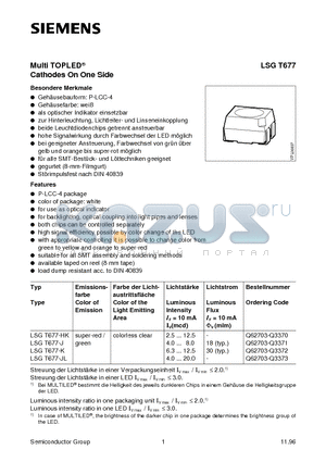 Q62703-Q3370 datasheet - Multi TOPLED Cathodes On One Side