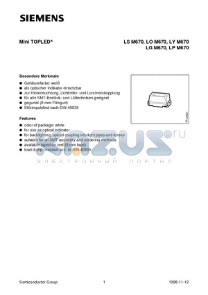 Q62703-Q3391 datasheet - Mini TOPLED