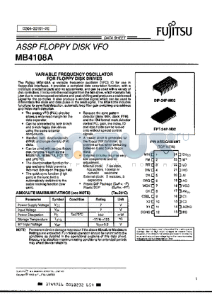 MB4108A datasheet - ASSP FLOPY DISK VFO